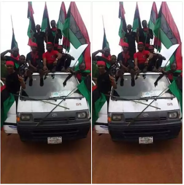 Photos: IPOB Youths Show Their Colour As They Go On Morning Parade In Aba
